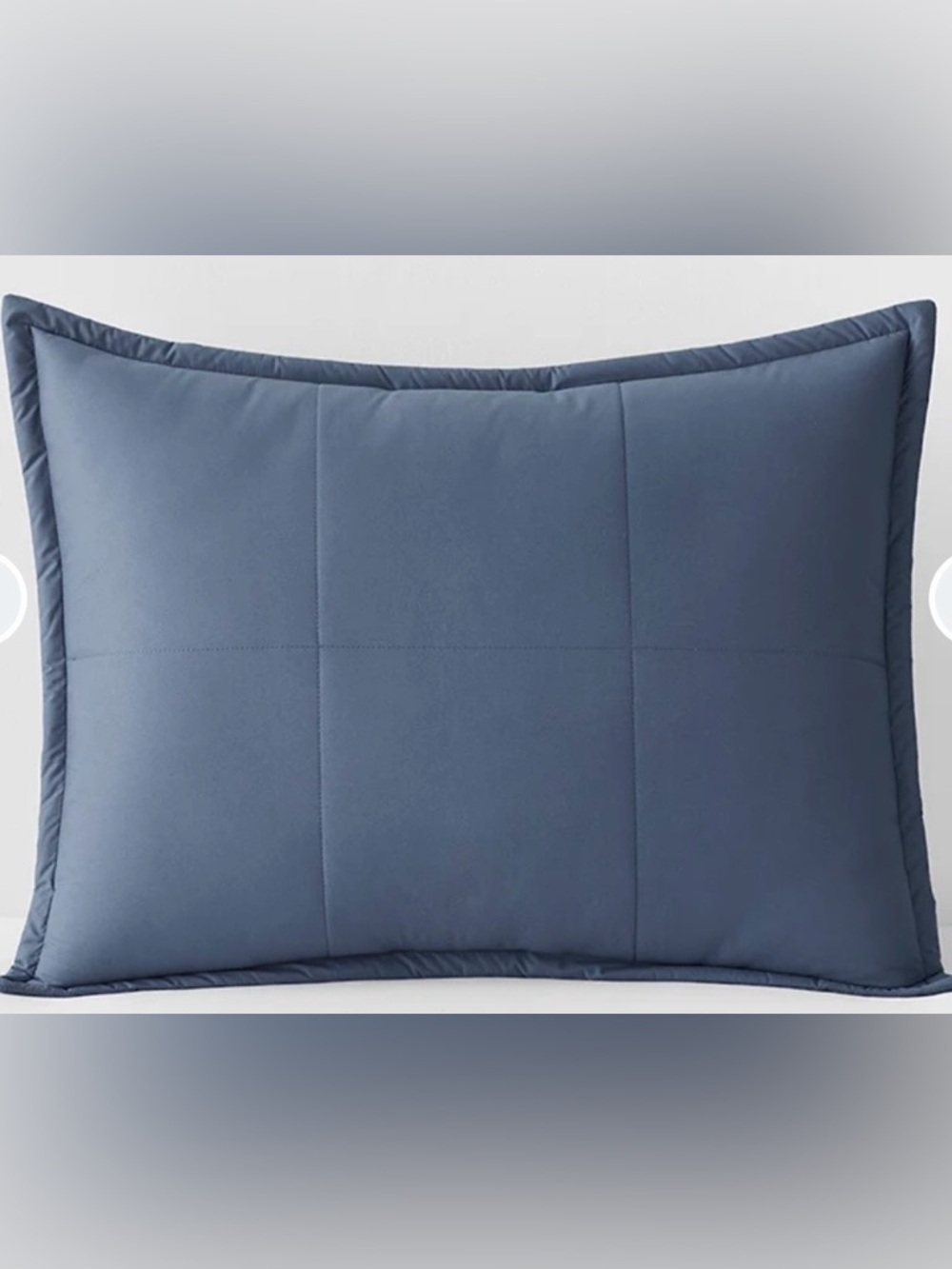 The Company Store Lacrosse Quilted Sham - Smoke Blue, Standard